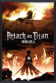 Poster encadré Attack on Titan (Shingeki no kyojin) - Key Art